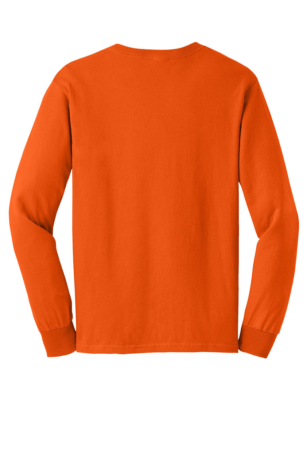 Gildan G2400/G240/2400 Mens Ultra Long Sleeve Crewneck T-Shirt Orange Flat Back