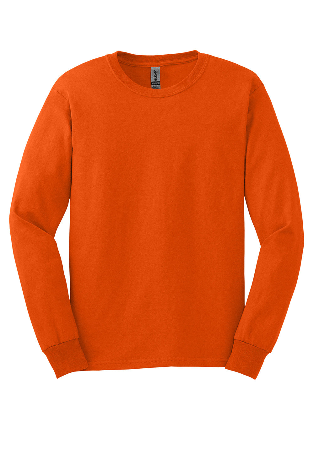 Gildan G2400/G240/2400 Mens Ultra Long Sleeve Crewneck T-Shirt Orange Flat Front