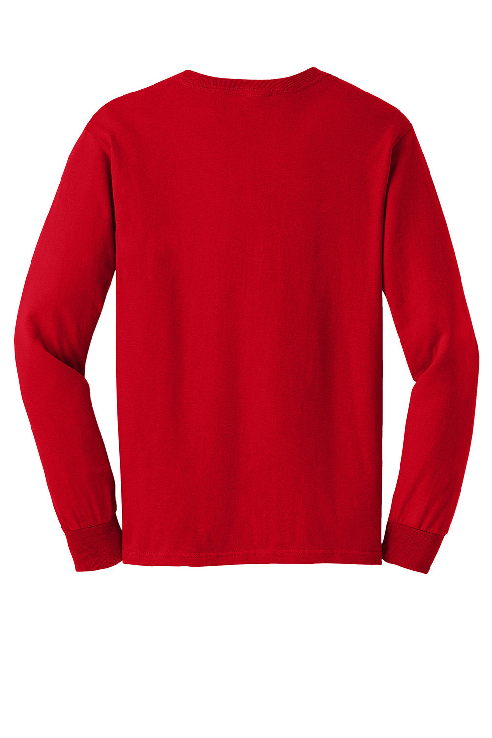 Gildan G2400/G240/2400 Mens Ultra Long Sleeve Crewneck T-Shirt Red Flat Back