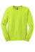 Gildan G2400/G240/2400 Mens Ultra Long Sleeve Crewneck T-Shirt Safety Green Flat Front