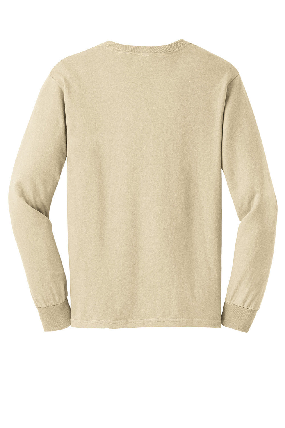 Gildan G2400/G240/2400 Mens Ultra Long Sleeve Crewneck T-Shirt Sand Flat Back