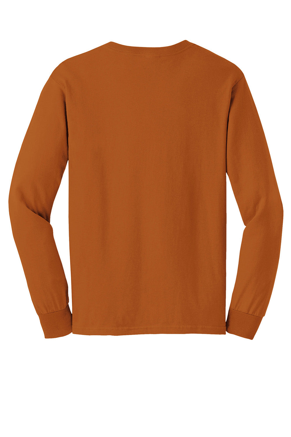 Gildan G2400/G240/2400 Mens Ultra Long Sleeve Crewneck T-Shirt Texas Orange Flat Back