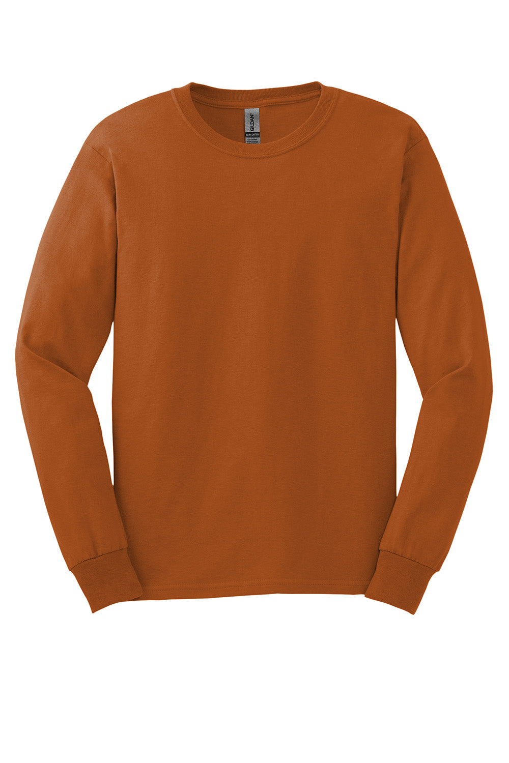 Gildan G2400/G240/2400 Mens Ultra Long Sleeve Crewneck T-Shirt Texas Orange Flat Front