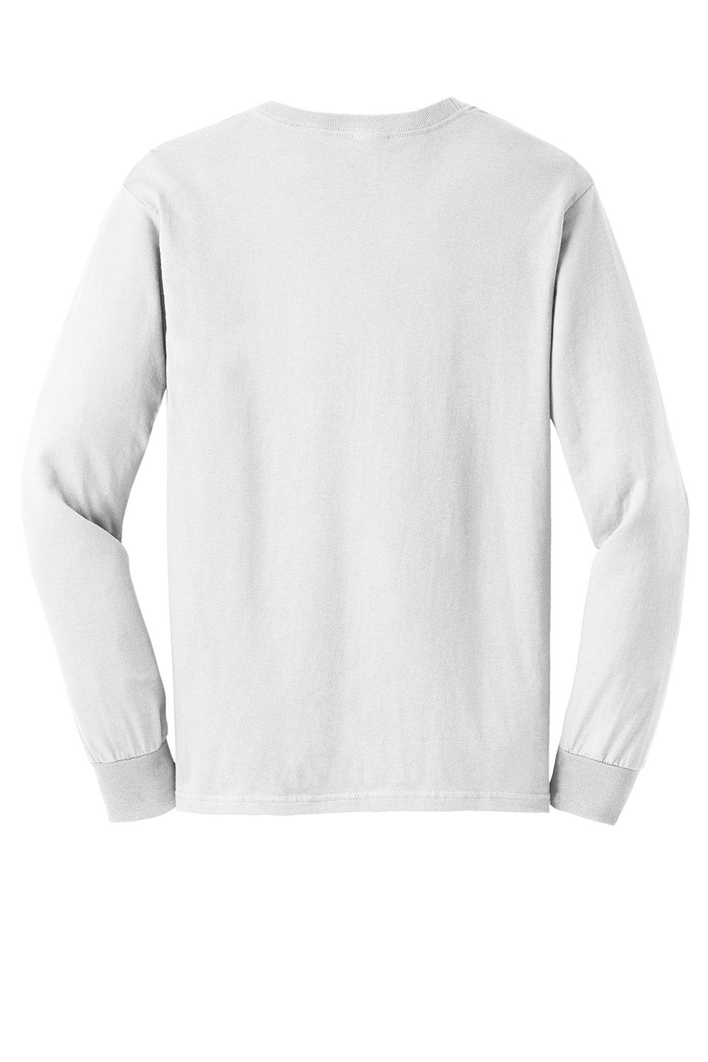 Gildan G2400/G240/2400 Mens Ultra Long Sleeve Crewneck T-Shirt White Flat Back