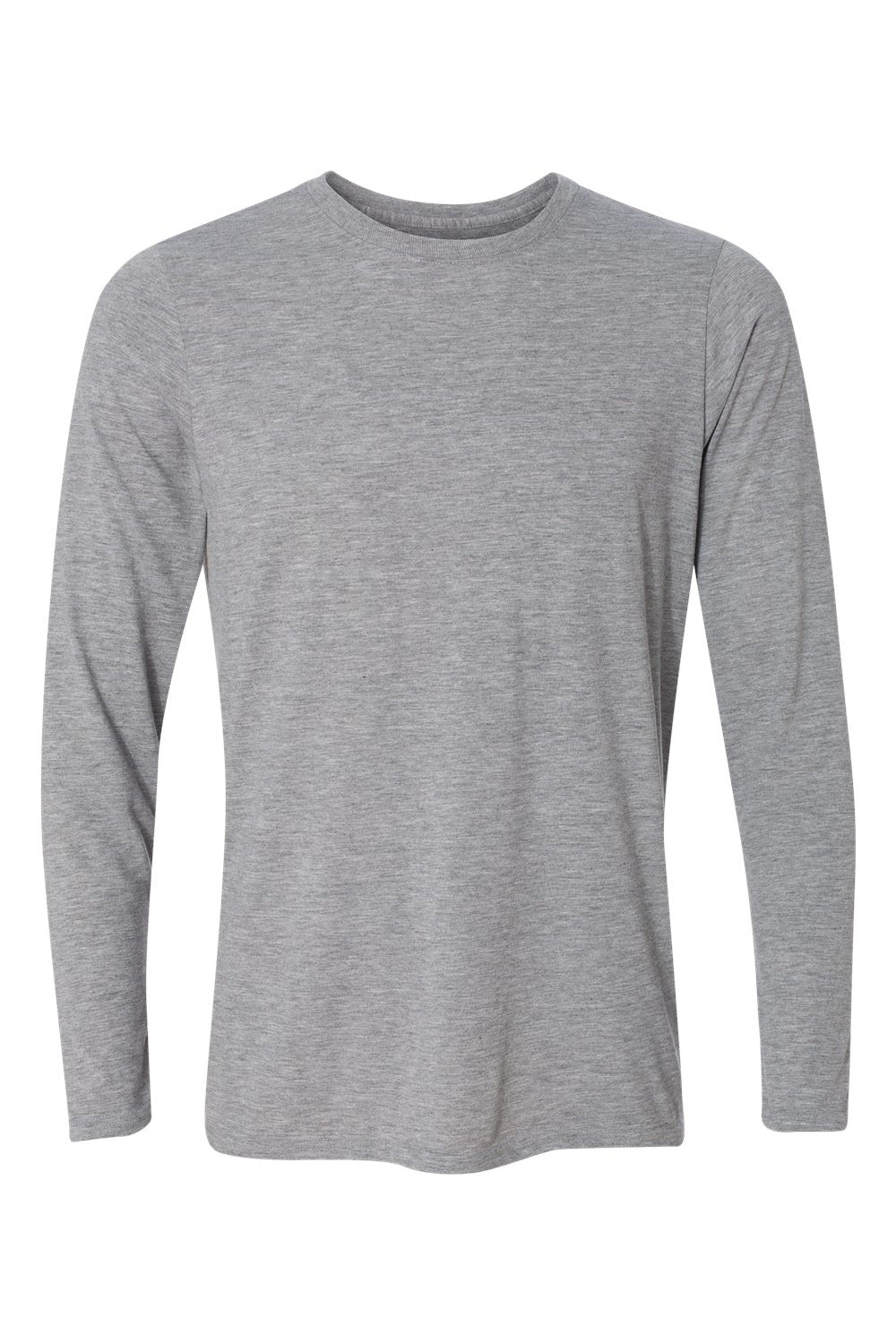 Gildan 42400/G424 Mens Performance Jersey Moisture Wicking Long Sleeve Crewneck T-Shirt Sport Grey Flat Front