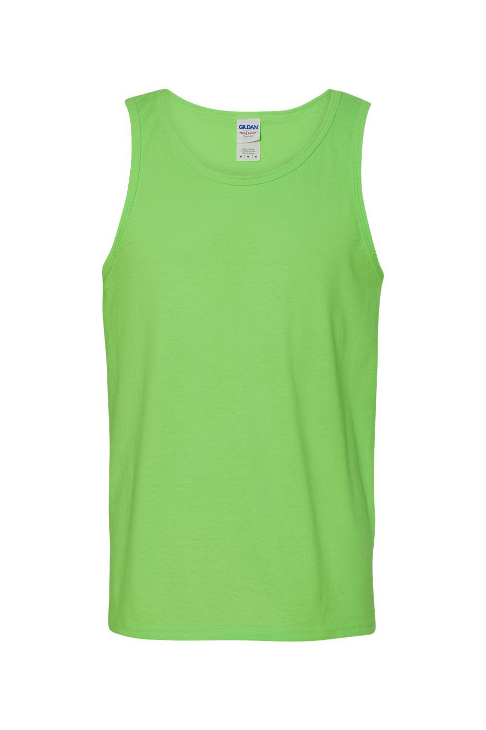 Gildan G5200/G520/5200 Mens Tank Top Neon Green Flat Front