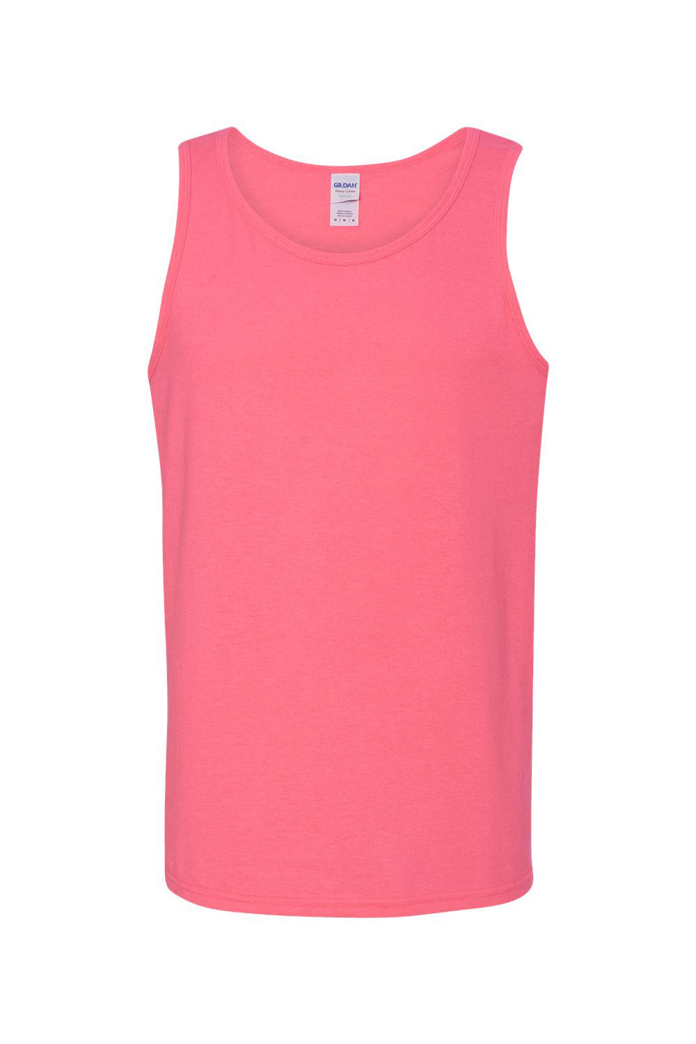 Gildan G5200/G520/5200 Mens Tank Top Safety Pink Flat Front