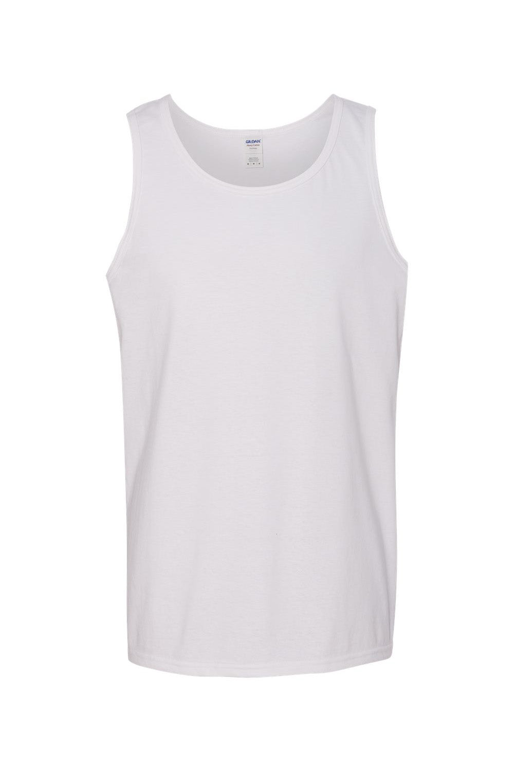 Gildan G5200/G520/5200 Mens Tank Top White Flat Front