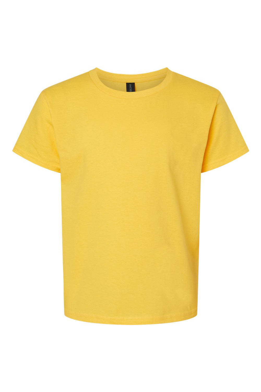 Gildan 64000B Youth Softstyle Short Sleeve Crewneck T-Shirt Daisy Yellow Flat Front