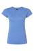 Gildan 64000L/G640L Womens Softstyle Short Sleeve Crewneck T-Shirt Heather Royal Blue Flat Front