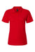 Gildan G648L Womens SoftStyle Double Pique Short Sleeve Polo Shirt Red Flat Front