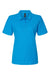 Gildan G648L Womens SoftStyle Double Pique Short Sleeve Polo Shirt Sapphire Blue Flat Front