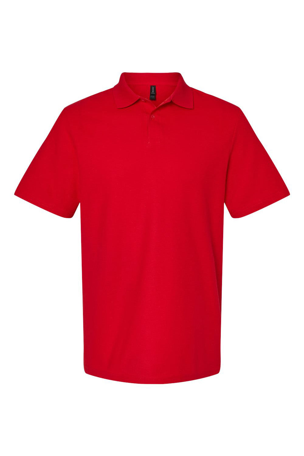 Gildan G648 Mens SoftStyle Double Pique Short Sleeve Polo Shirt Cherry Red Flat Front