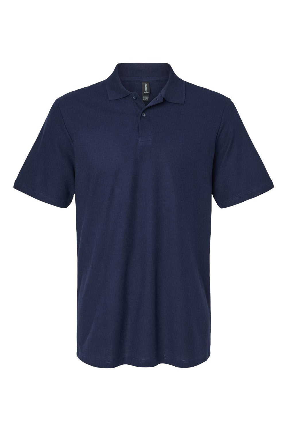 Gildan G648 Mens SoftStyle Double Pique Short Sleeve Polo Shirt Navy Blue Flat Front