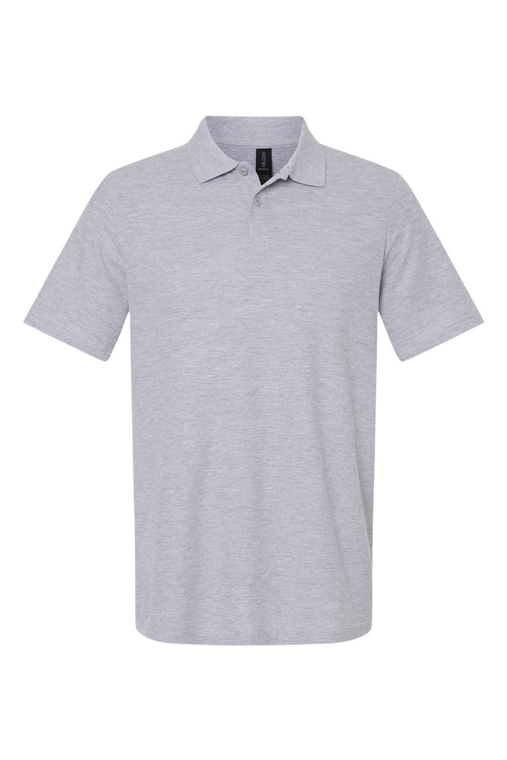 Gildan G648 Mens SoftStyle Double Pique Short Sleeve Polo Shirt Sport Grey Flat Front