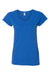 Gildan 64V00L/G64VL Womens Softstyle Short Sleeve V-Neck T-Shirt Royal Blue Flat Front