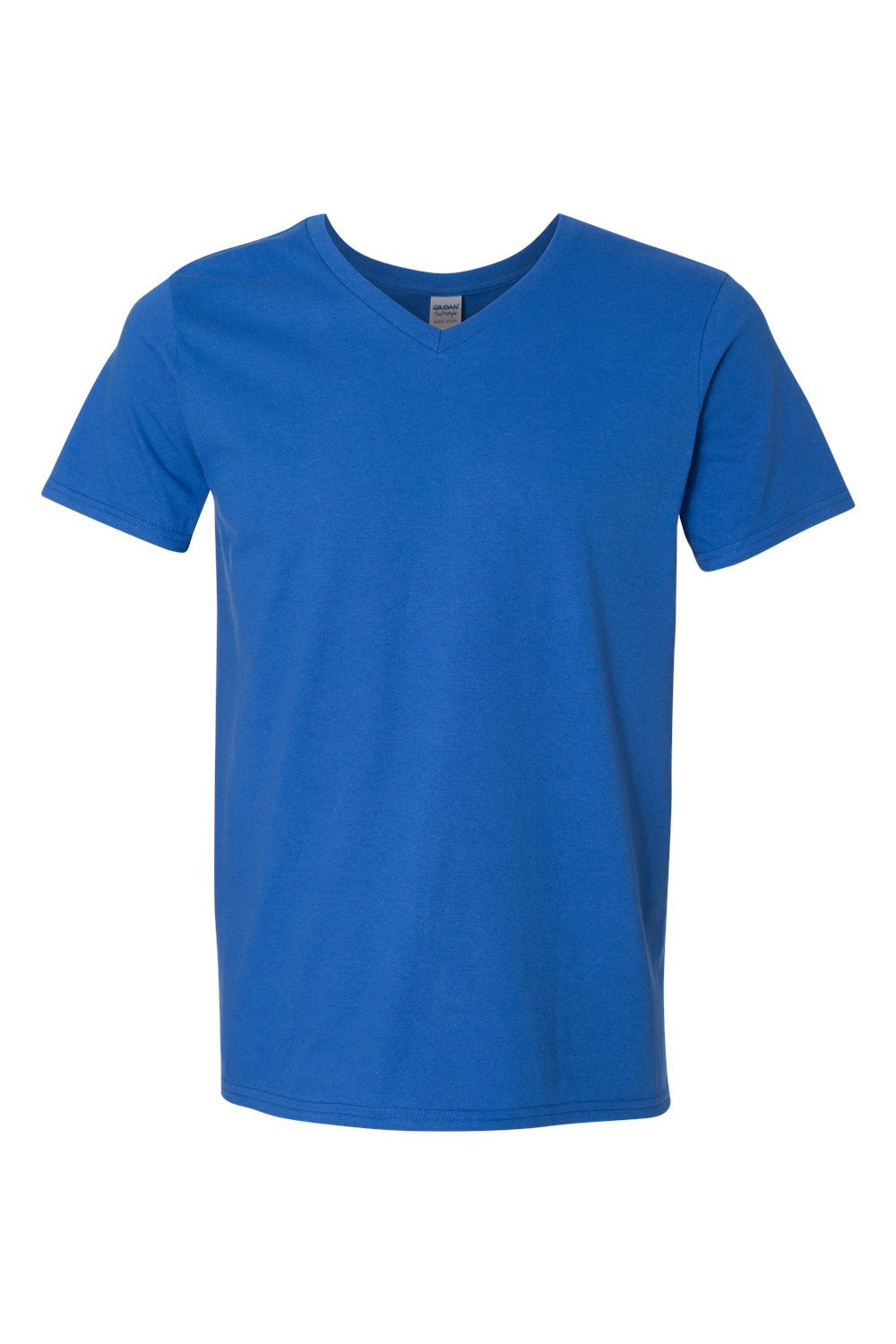 Gildan 64V00/G64V Mens Softstyle Short Sleeve V-Neck T-Shirt Royal Blue Flat Front