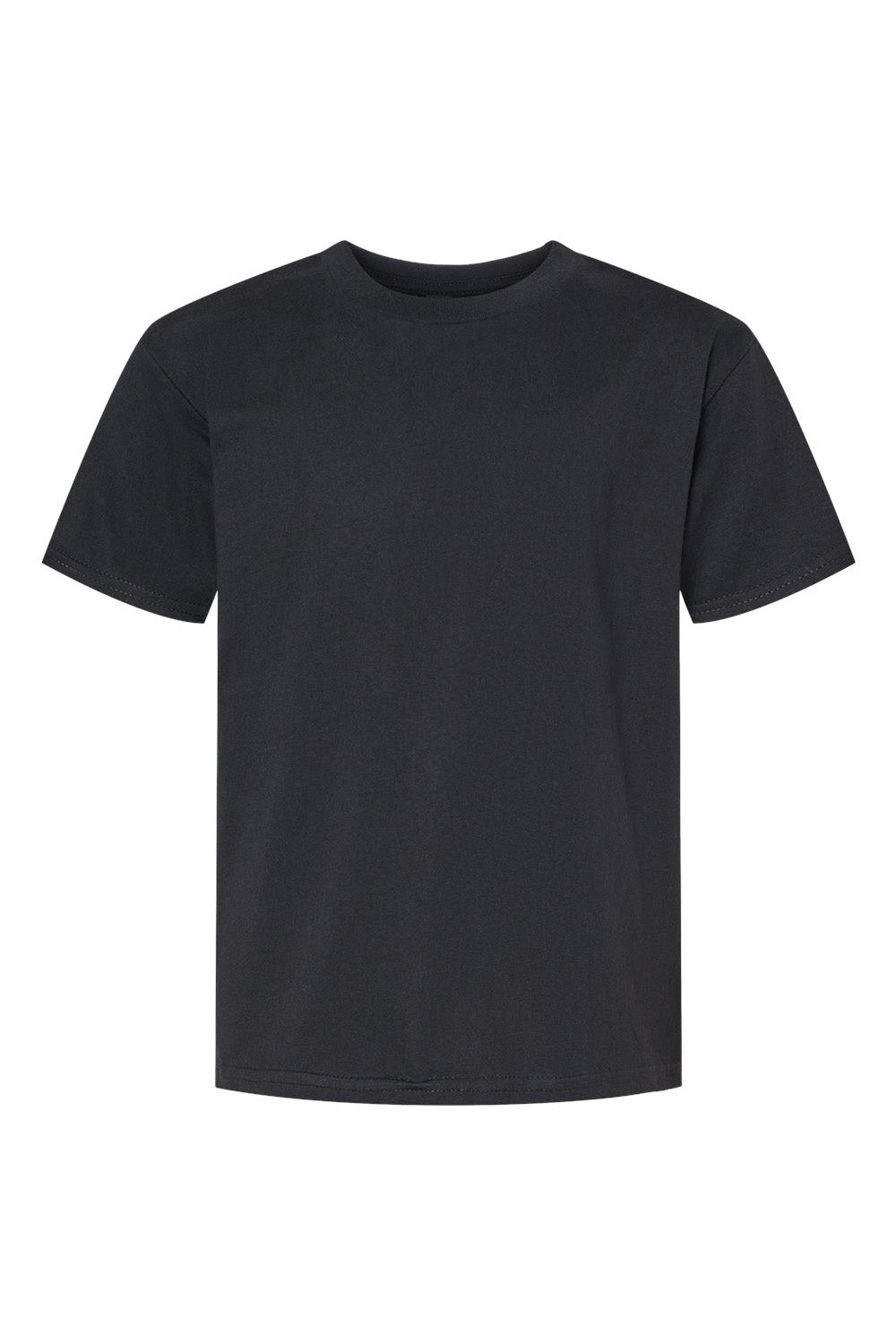 Gildan G650B Youth Softstyle Short Sleeve Crewneck T-Shirt Pitch Black Flat Front