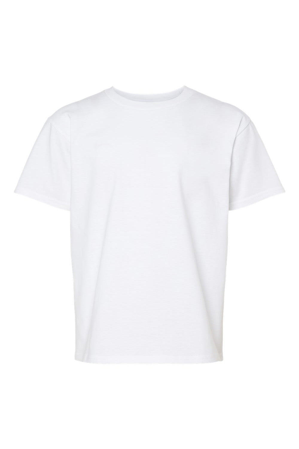 Gildan G650B Youth Softstyle Short Sleeve Crewneck T-Shirt White Flat Front