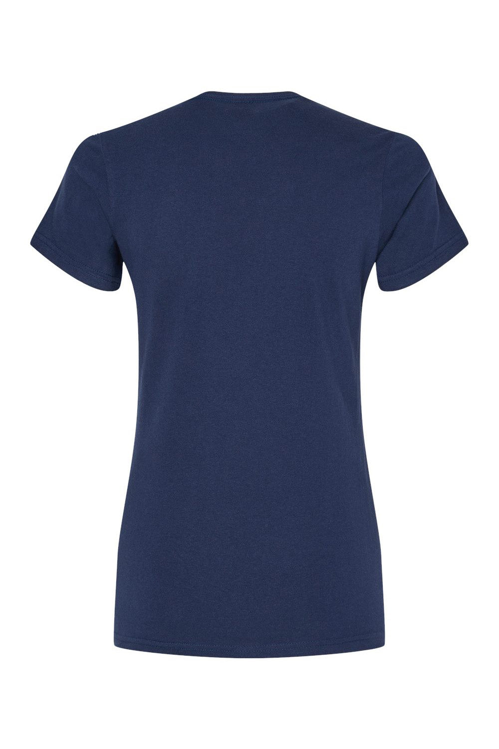 Gildan G650L Womens Softstyle Short Sleeve Crewneck T-Shirt Navy Blue Flat Back