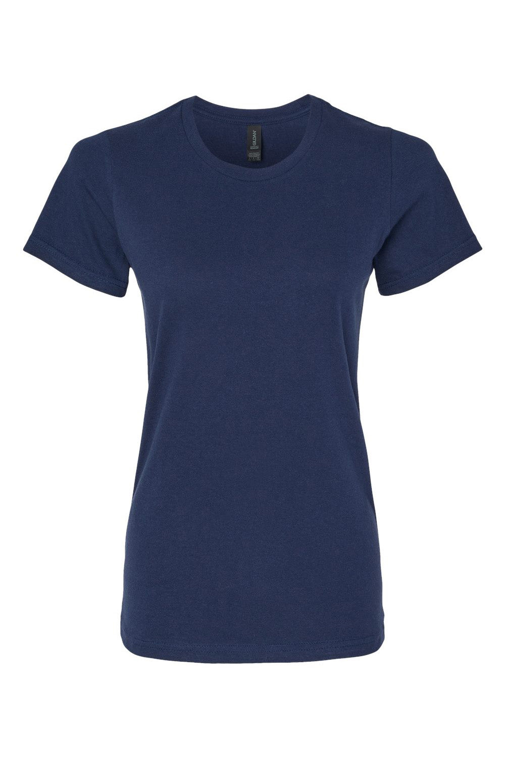 Gildan G650L Womens Softstyle Short Sleeve Crewneck T-Shirt Navy Blue Flat Front