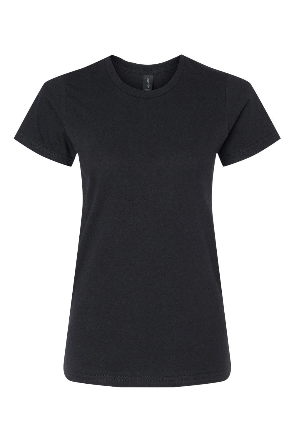 Gildan G650L Womens Softstyle Short Sleeve Crewneck T-Shirt Pitch Black Flat Front