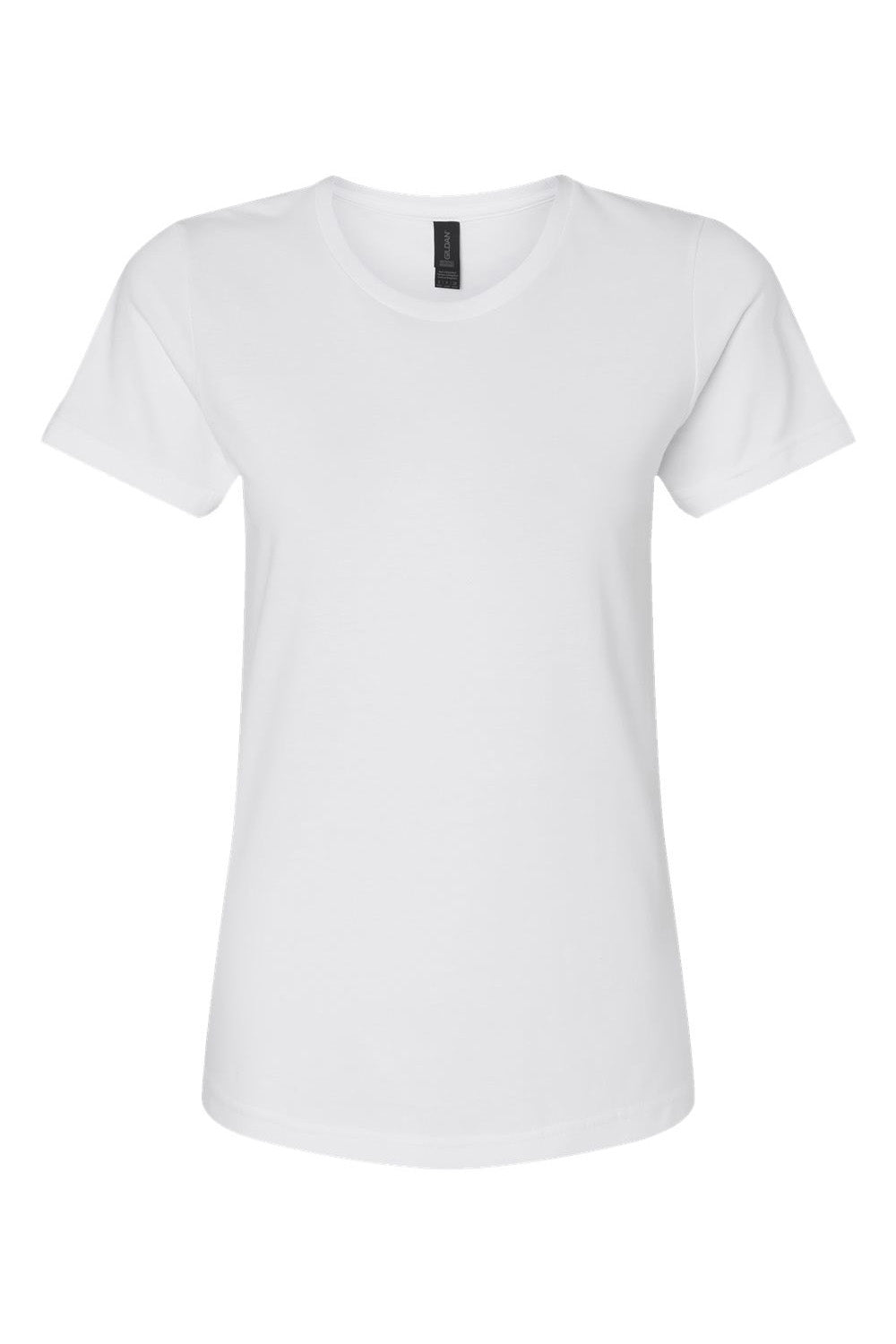 Gildan G650L Womens Softstyle Short Sleeve Crewneck T-Shirt White Flat Front