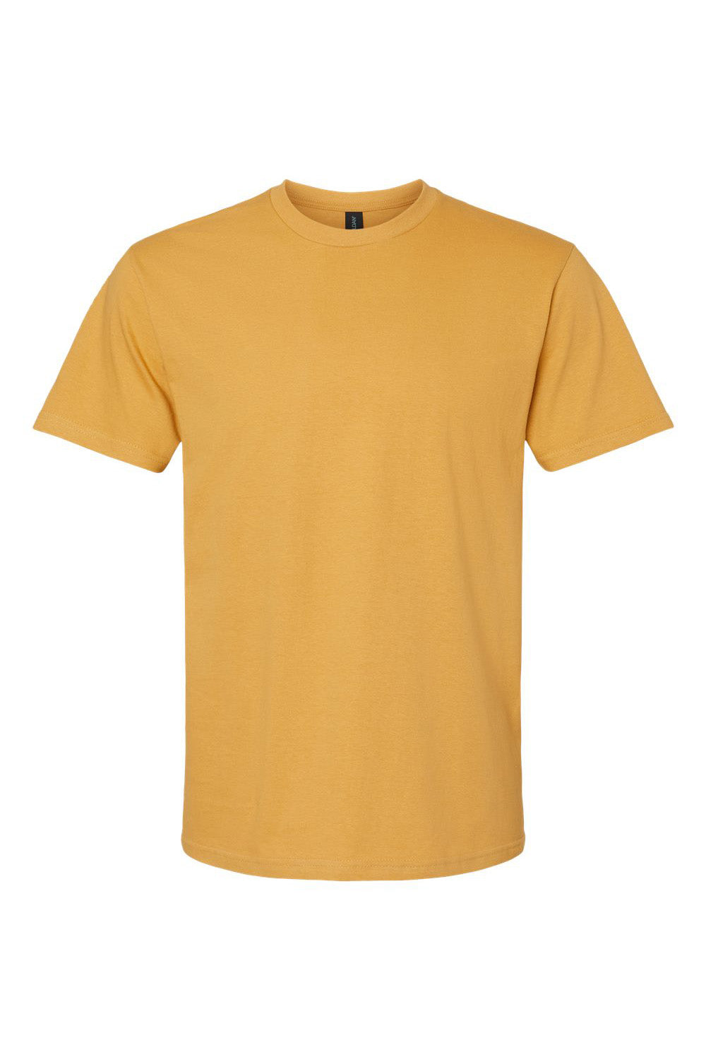 Gildan G650 Mens Softstyle Short Sleeve Crewneck T-Shirt Mustard Yellow Flat Front