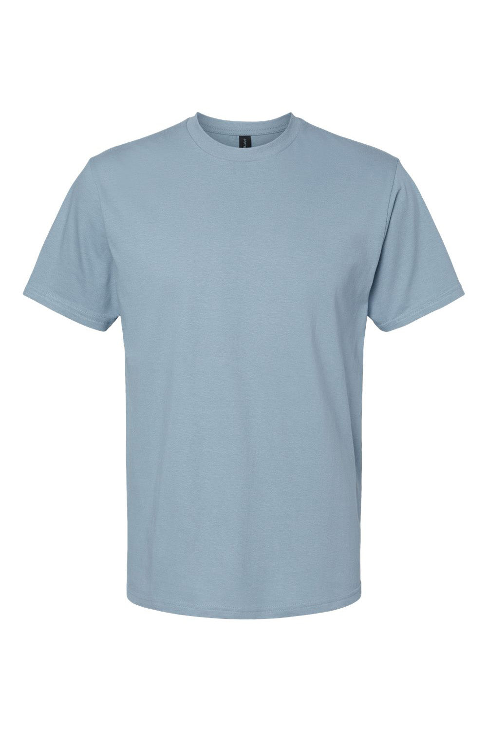 Gildan G650 Mens Softstyle Short Sleeve Crewneck T-Shirt Stone Blue Flat Front