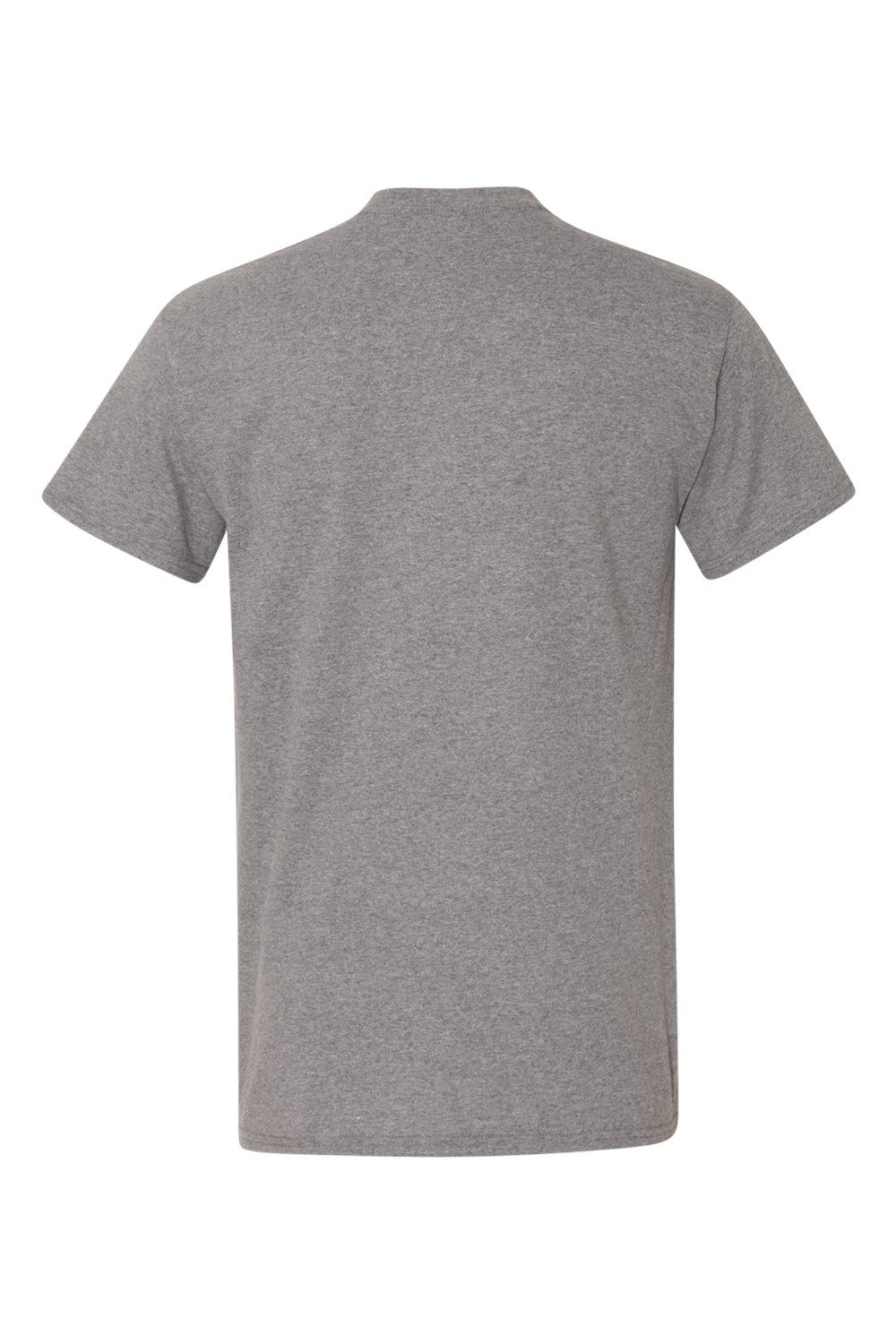 Gildan 8300/G830 Mens DryBlend Moisture Wicking Short Sleeve Crewneck T-Shirt w/ Pocket Heather Graphite Grey Flat Back