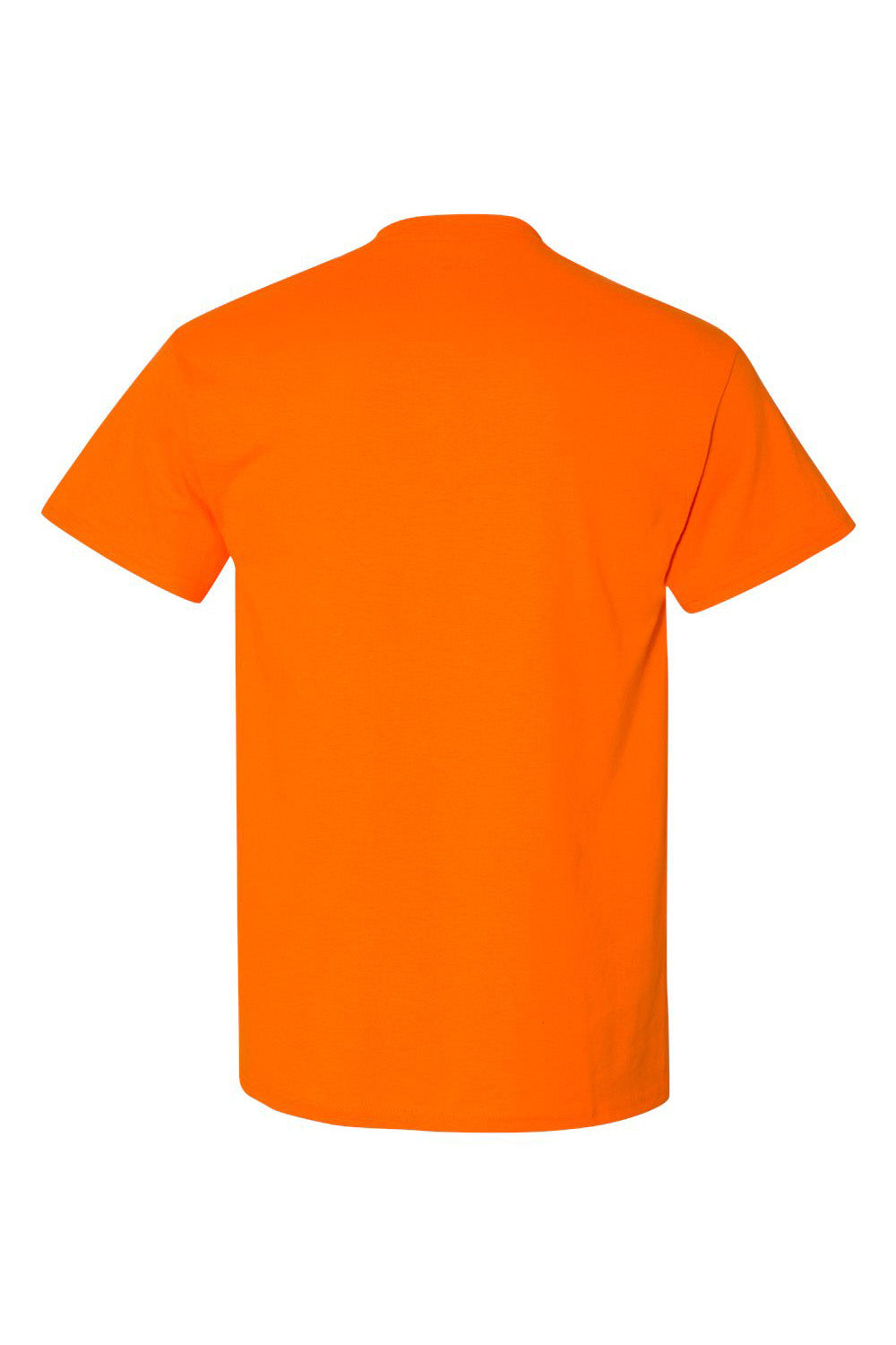 Gildan 8300/G830 Mens DryBlend Moisture Wicking Short Sleeve Crewneck T-Shirt w/ Pocket Safety Orange Flat Back