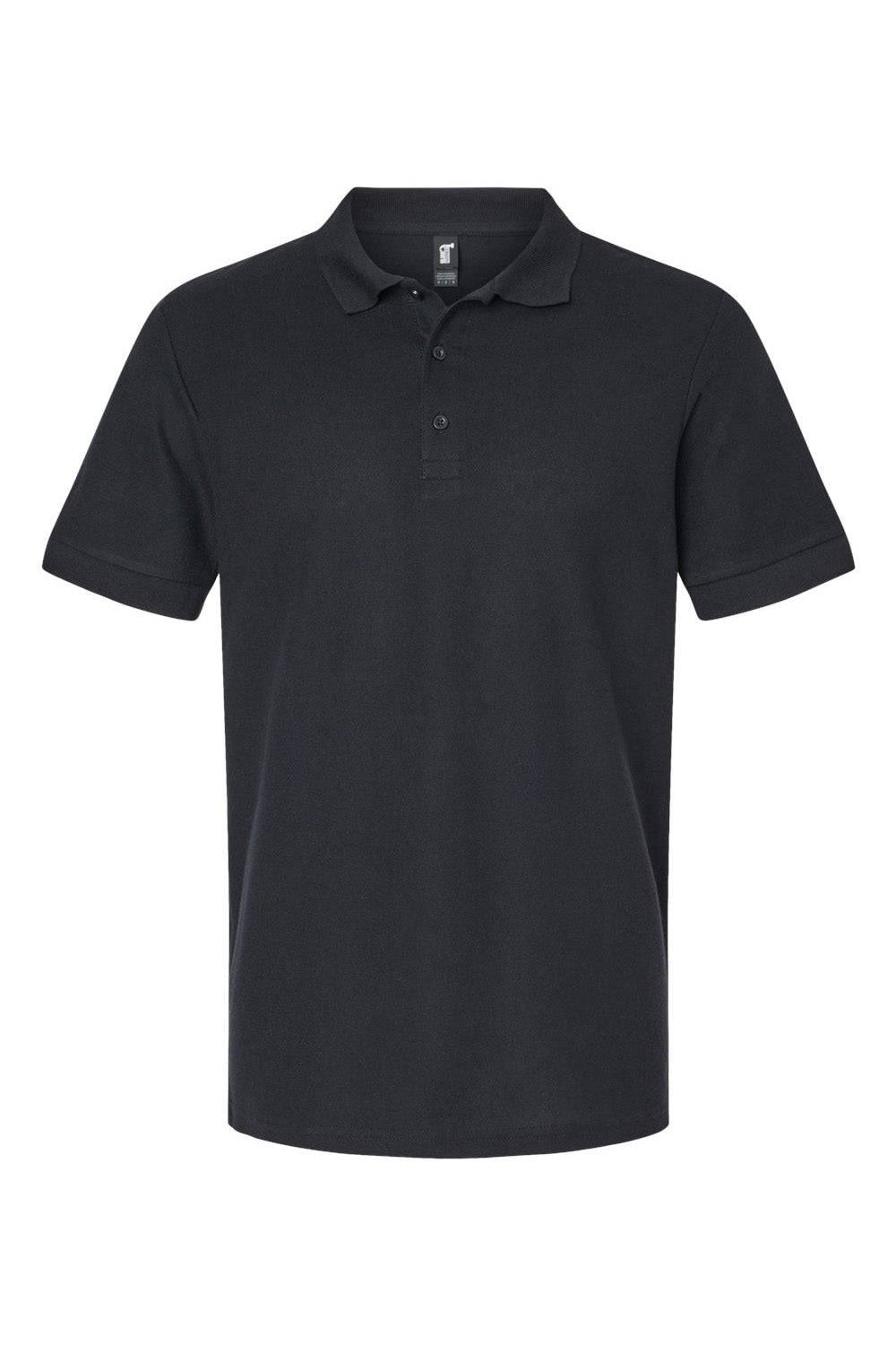 Gildan G858 Mens Double Pique Short Sleeve Polo Shirt Black Flat Front