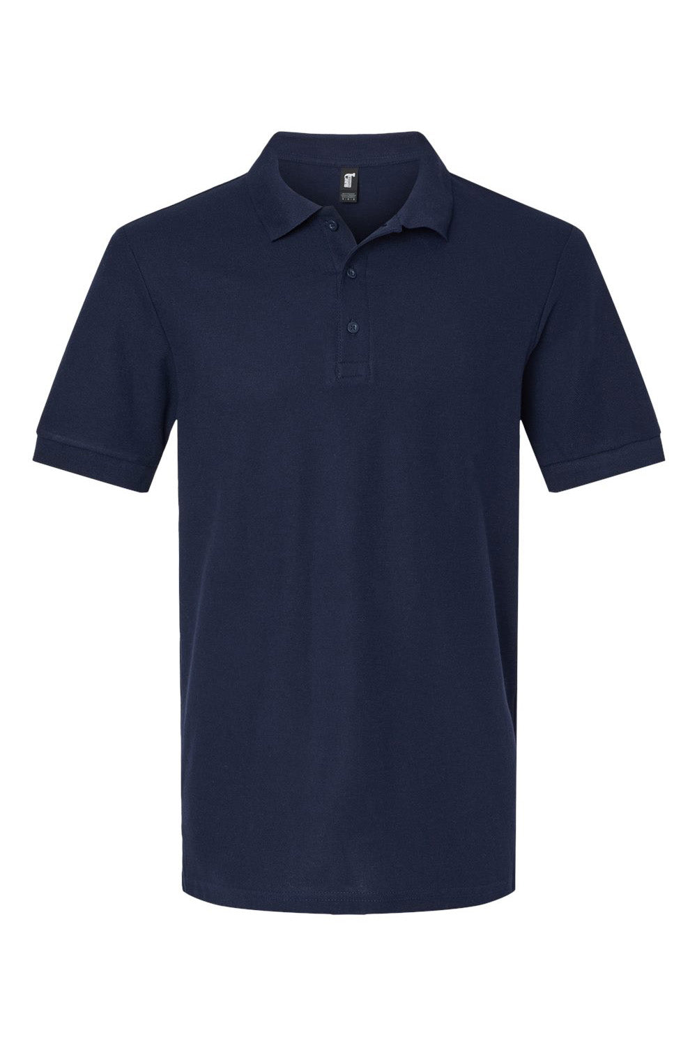 Gildan G858 Mens Double Pique Short Sleeve Polo Shirt Navy Blue Flat Front