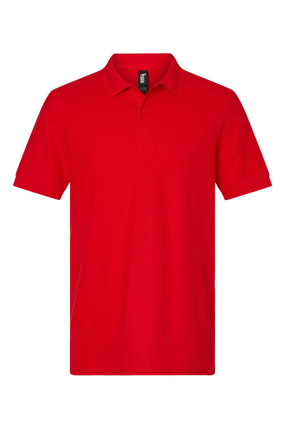 Gildan G858 Mens Double Pique Short Sleeve Polo Shirt Red Flat Front