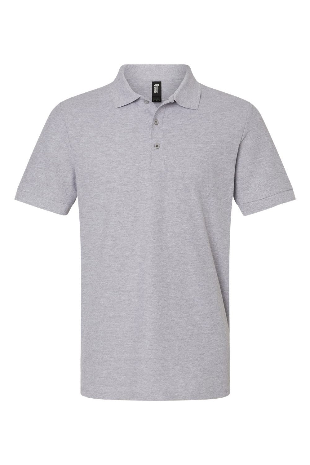 Gildan G858 Mens Double Pique Short Sleeve Polo Shirt Sport Grey Flat Front