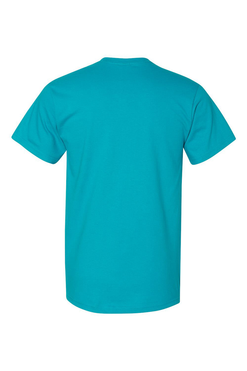 Gildan H000 Mens Hammer Short Sleeve Crewneck T-Shirt Tropical Blue Flat Back