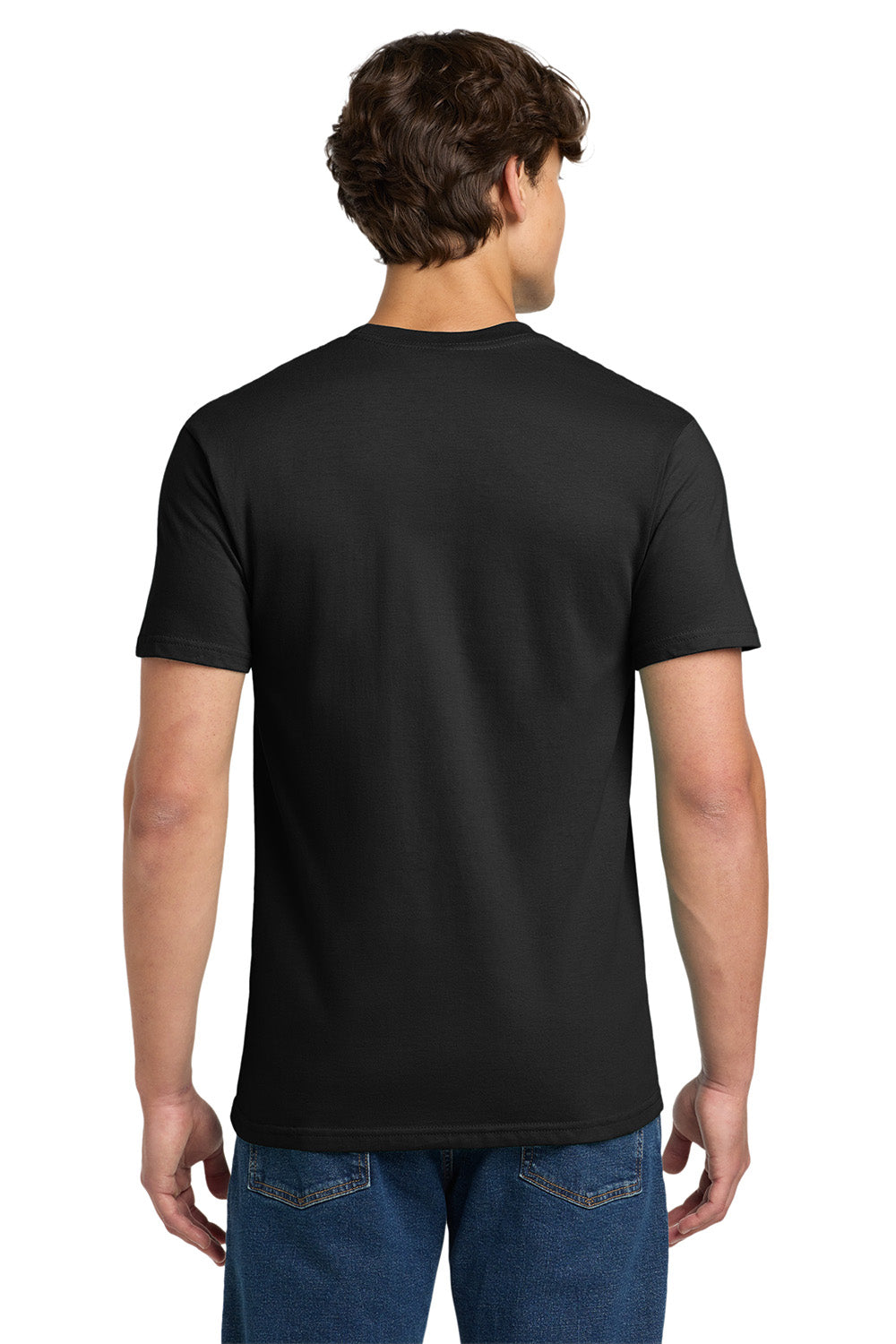 Gildan H000 Mens Hammer Short Sleeve Crewneck T-Shirt Black Model Back