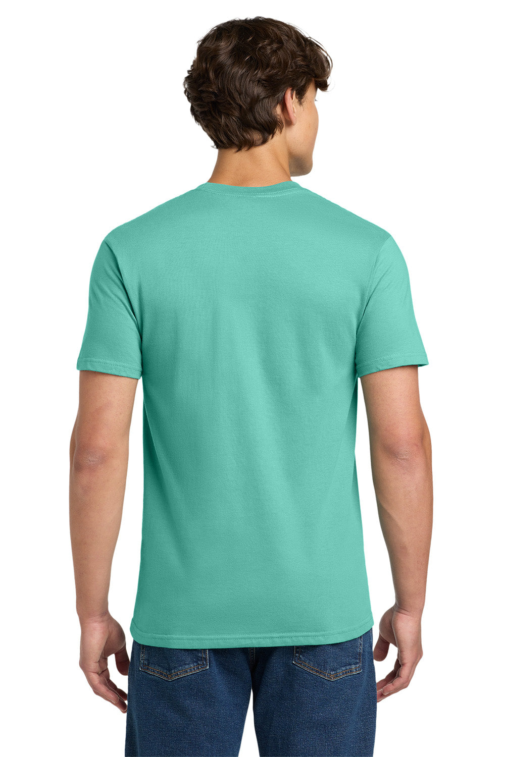 Gildan H000 Mens Hammer Short Sleeve Crewneck T-Shirt Chalky Mint Blue Model Back