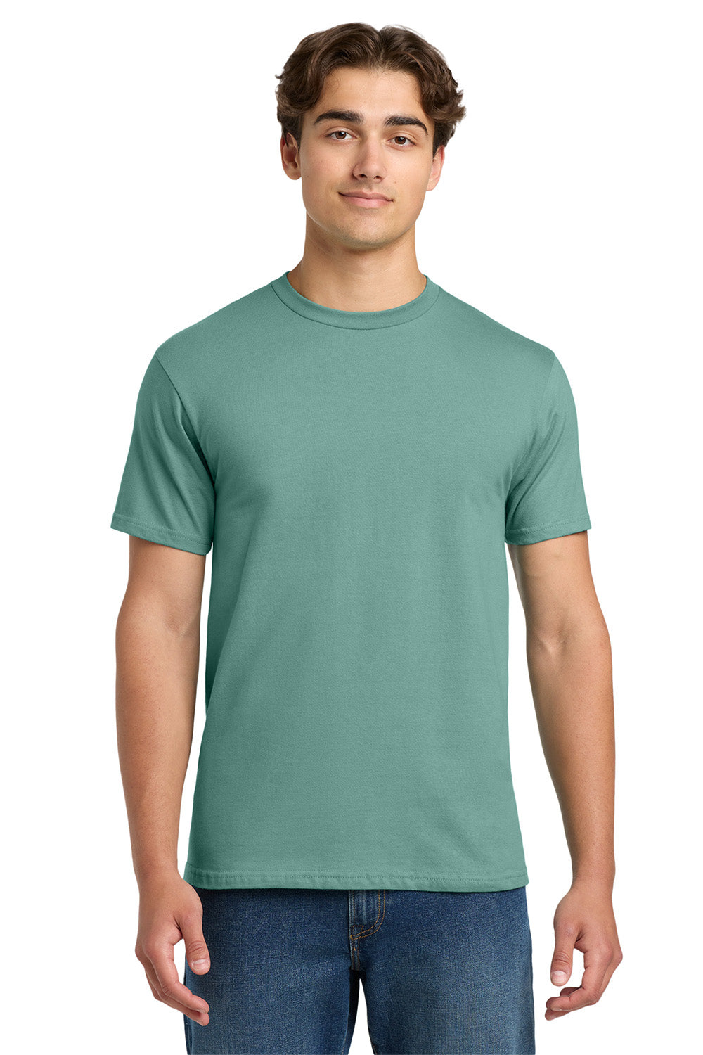 Gildan H000 Mens Hammer Short Sleeve Crewneck T-Shirt Seafoam Green Model Front