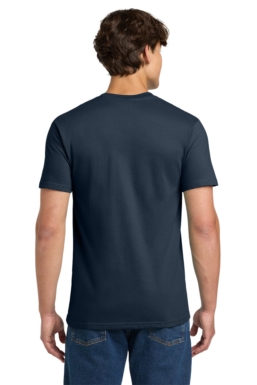 Gildan H000 Mens Hammer Short Sleeve Crewneck T-Shirt Sport Dark Navy Blue Model Back