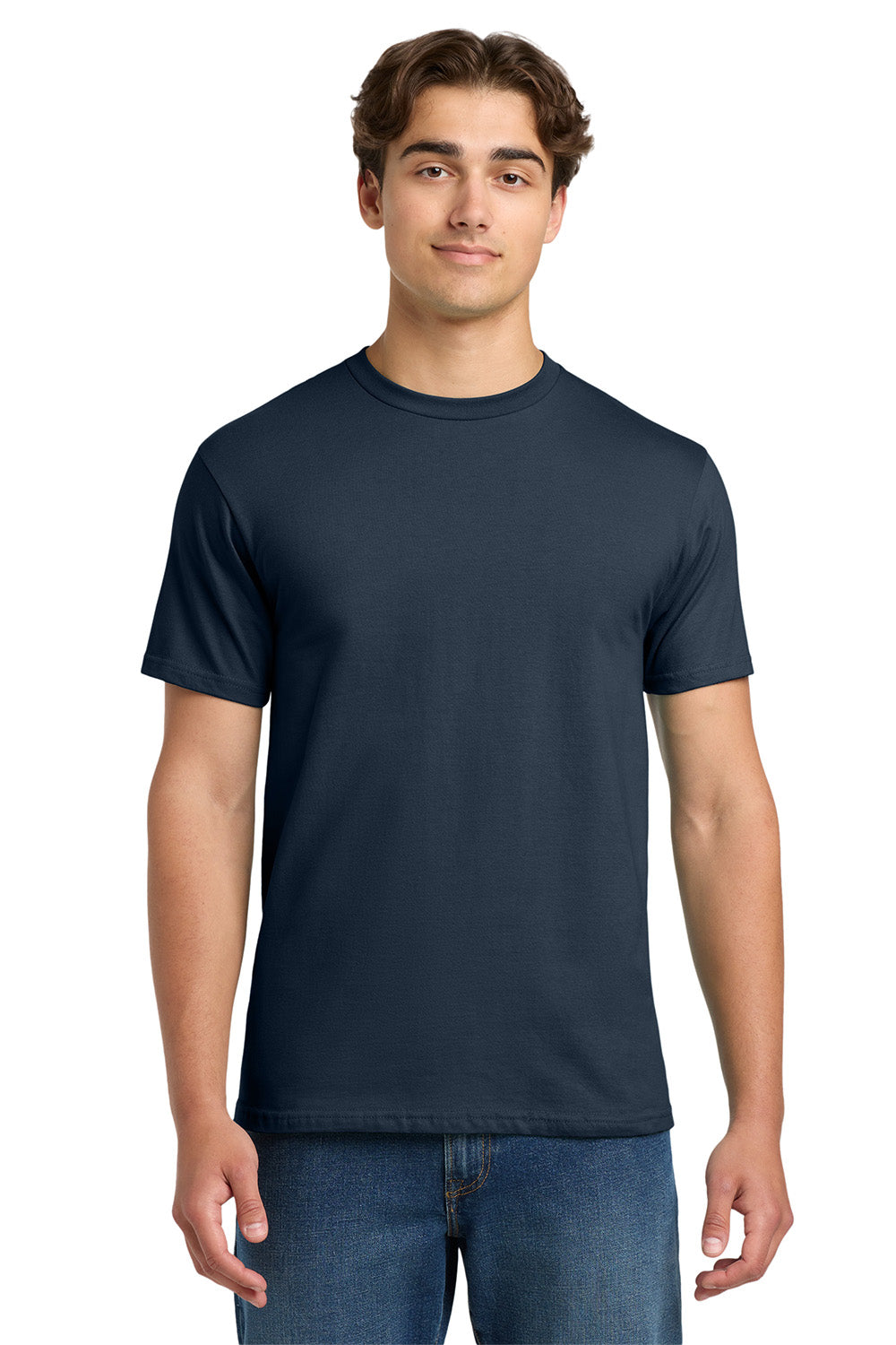 Gildan H000 Mens Hammer Short Sleeve Crewneck T-Shirt Sport Dark Navy Blue Model Front