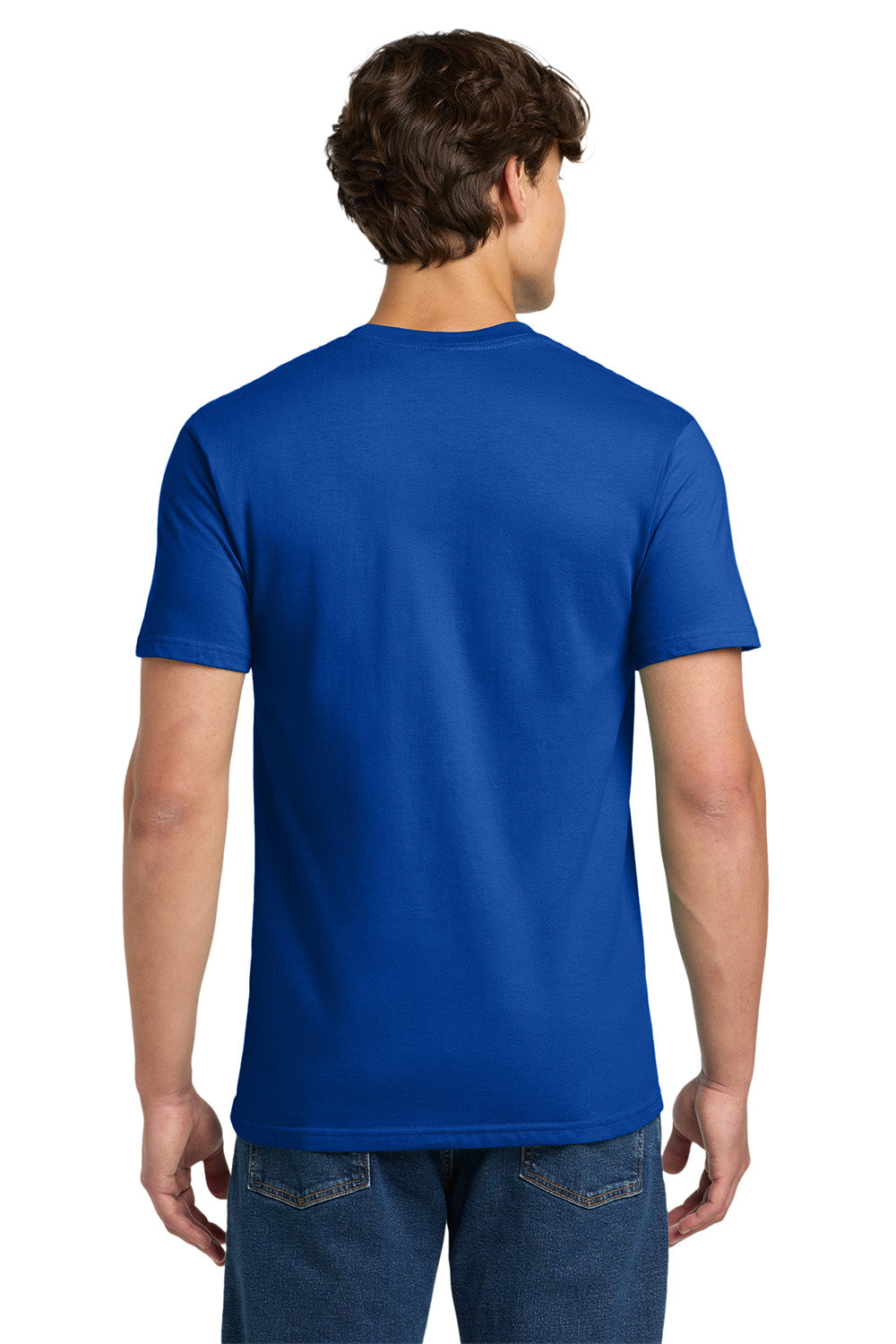 Gildan H000 Mens Hammer Short Sleeve Crewneck T-Shirt Sport Royal Blue Model Back