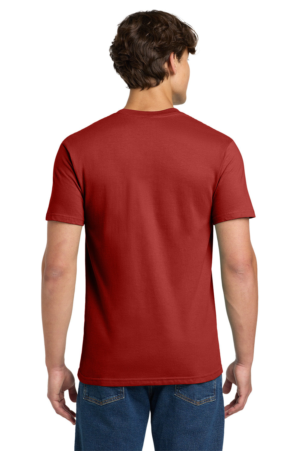 Gildan H000 Mens Hammer Short Sleeve Crewneck T-Shirt Sport Scarlet Red Model Back