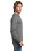 Gildan H400 Mens Hammer Long Sleeve Crewneck T-Shirt Heather Graphite Grey Model Side