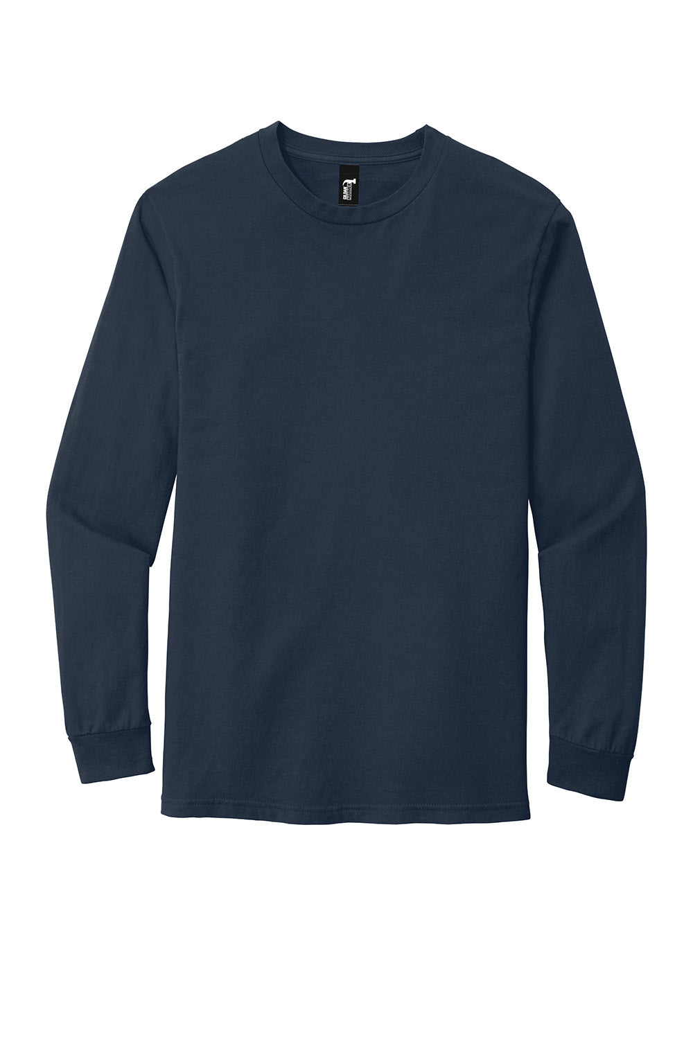 Gildan H400 Mens Hammer Long Sleeve Crewneck T-Shirt Sport Dark Navy Blue Flat Front