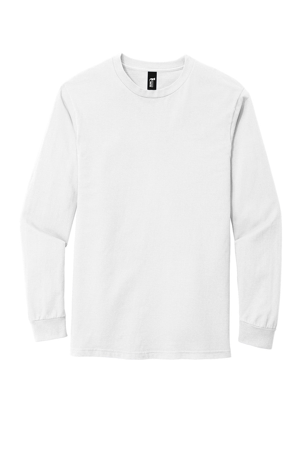 Gildan H400 Mens Hammer Long Sleeve Crewneck T-Shirt White Flat Front