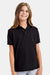 Hanes 054Y Youth EcoSmart Short Sleeve Polo Shirt Black Model Front