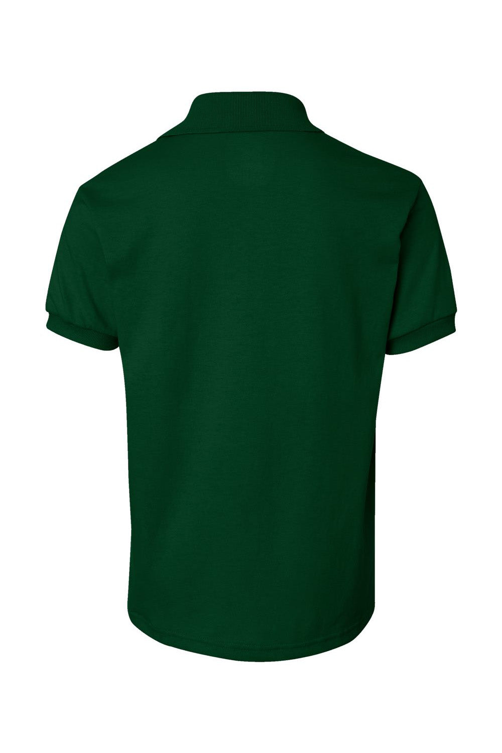 Hanes 054Y Youth EcoSmart Short Sleeve Polo Shirt Deep Forest Green Flat Back