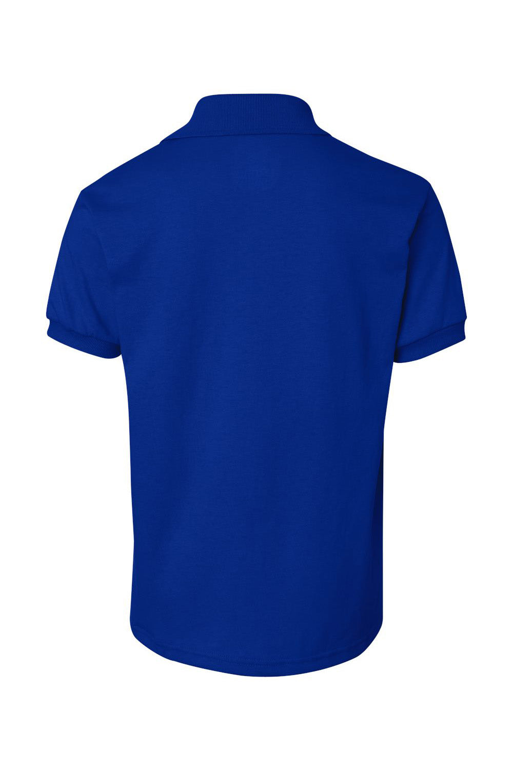 Hanes 054Y Youth EcoSmart Short Sleeve Polo Shirt Deep Royal Blue Flat Back