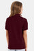 Hanes 054Y Youth EcoSmart Short Sleeve Polo Shirt Maroon Model Back